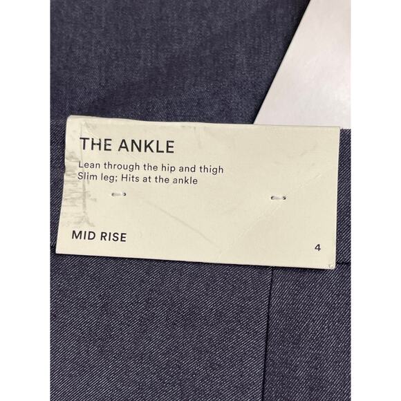 NWT Ann Taylor The Ankle Pant Embroidered Hem Naval Night Wash pants, size 4 - Picture 6 of 16